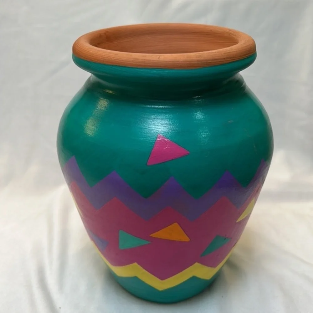 Painted Terra Cotta Vase/Pot